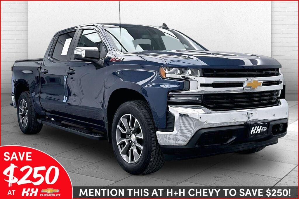Northsky Blue Metallic 2020 Chevrolet Silverado 1500 LT Crew Cab 4WD Pickup Truck Four-Wheel Drive 8-Speed Automatic