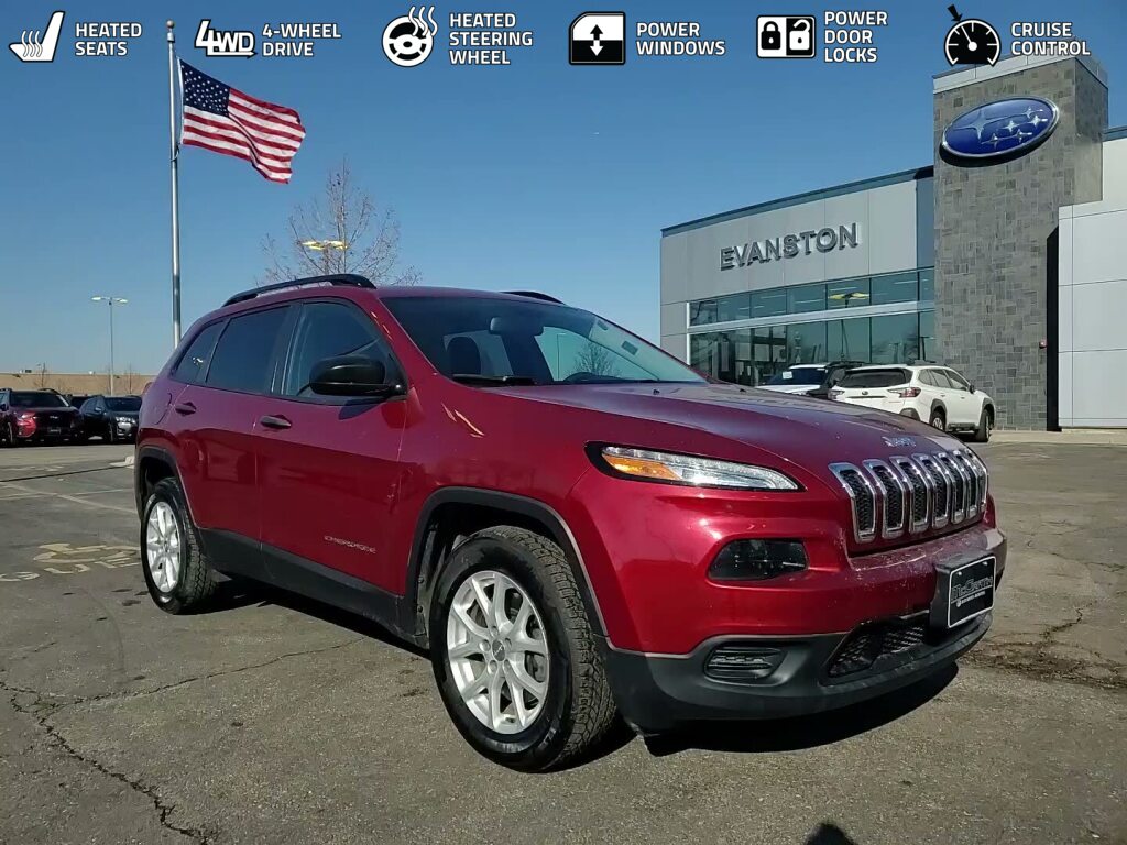 Deep Cherry Red Crystal Pearlcoat 2016 Jeep Cherokee Sport 4WD SUV / Crossover Four-Wheel Drive 9-Speed Automatic