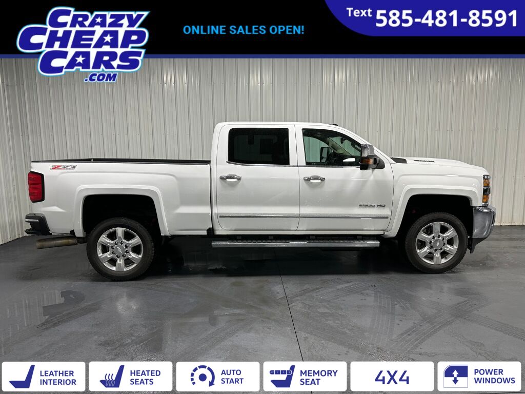 White 2018 Chevrolet Silverado 2500HD LTZ Crew Cab 4WD Pickup Truck Four-Wheel Drive 6-Speed Automatic