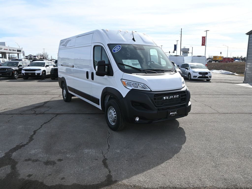 Bright White Clearcoat 2026 RAM ProMaster 2500 Tradesman 159 High Roof Cargo Van FWD Van Front-Wheel Drive 9-Speed Automatic