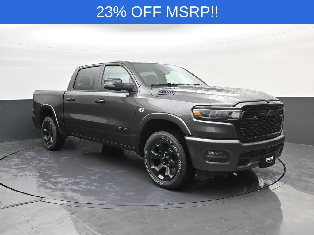 Gray (Granite Crystal Metallic Clearcoat) 2026 RAM 1500 Big Horn Crew Cab 4WD Pickup Truck Four-Wheel Drive 8-Speed Automatic