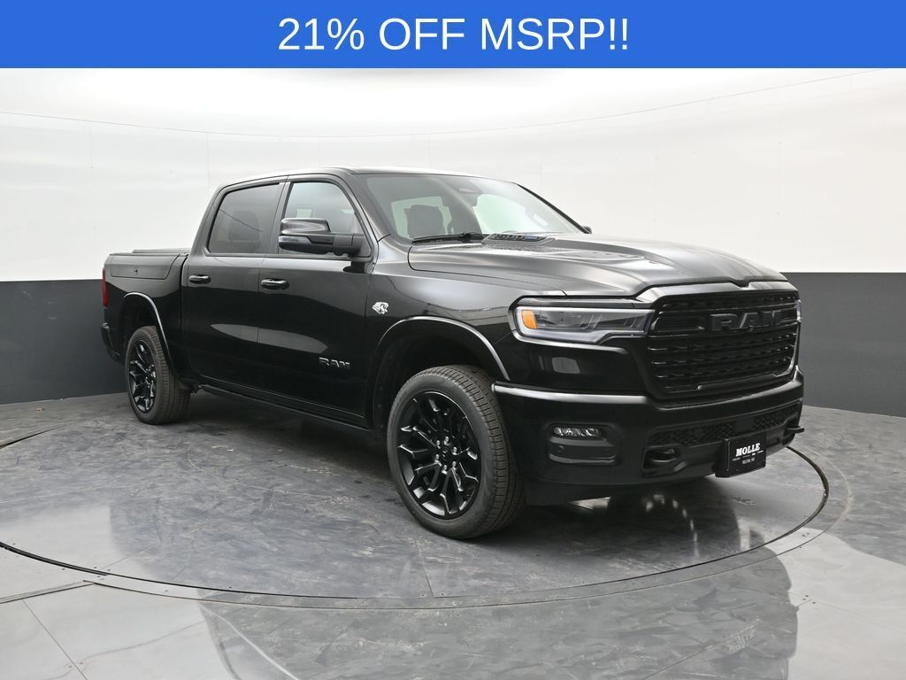 Diamond Black Crystal Pearlcoat 2026 RAM 1500 Limited Crew Cab 4WD Pickup Truck Four-Wheel Drive 8-Speed Automatic