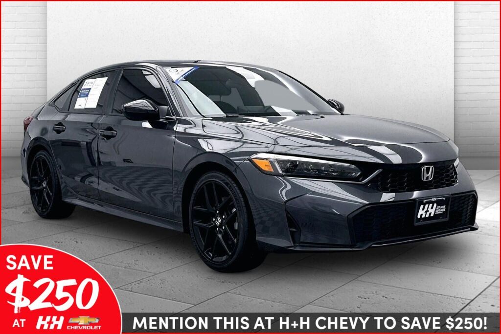 Meteorite Gray Metallic 2025 Honda Civic Hybrid Sport Touring Sedan FWD Sedan Front-Wheel Drive 1-Speed Dual Clutch