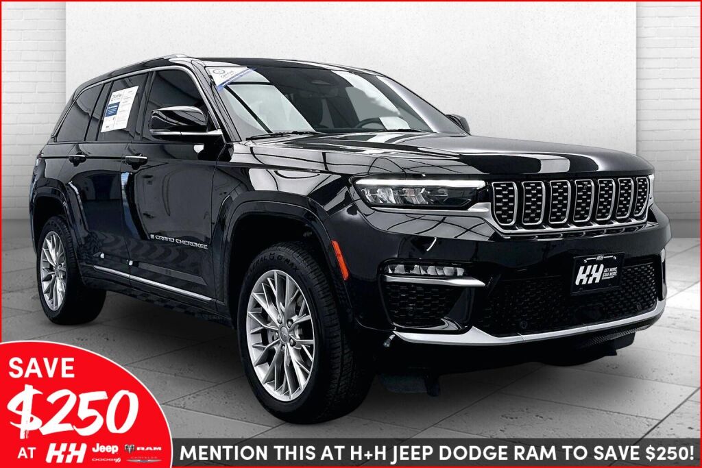 Diamond Black Crystal Pearlcoat 2022 Jeep Grand Cherokee 4xe Summit 4WD SUV / Crossover Four-Wheel Drive 8-Speed Automatic