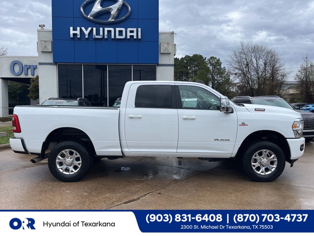 Bright White Clearcoat 2024 RAM 2500 Laramie Crew Cab 4WD Pickup Truck Four-Wheel Drive 6-Speed Automatic