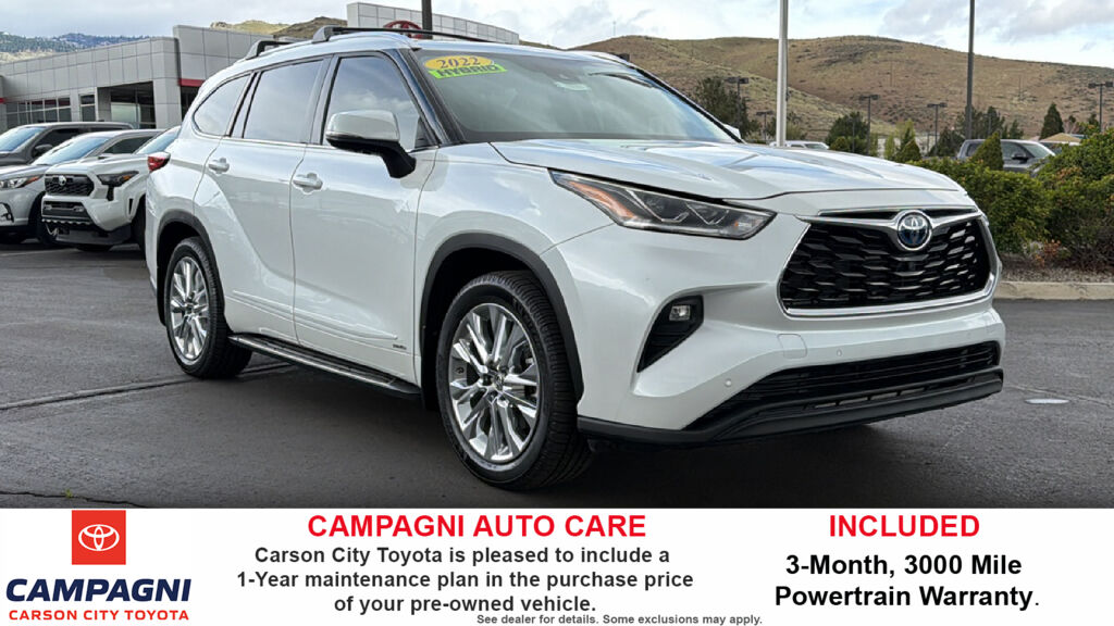 Pearl 2022 Toyota Highlander Hybrid Limited AWD SUV / Crossover All-Wheel Drive Continuously Variable Transmission