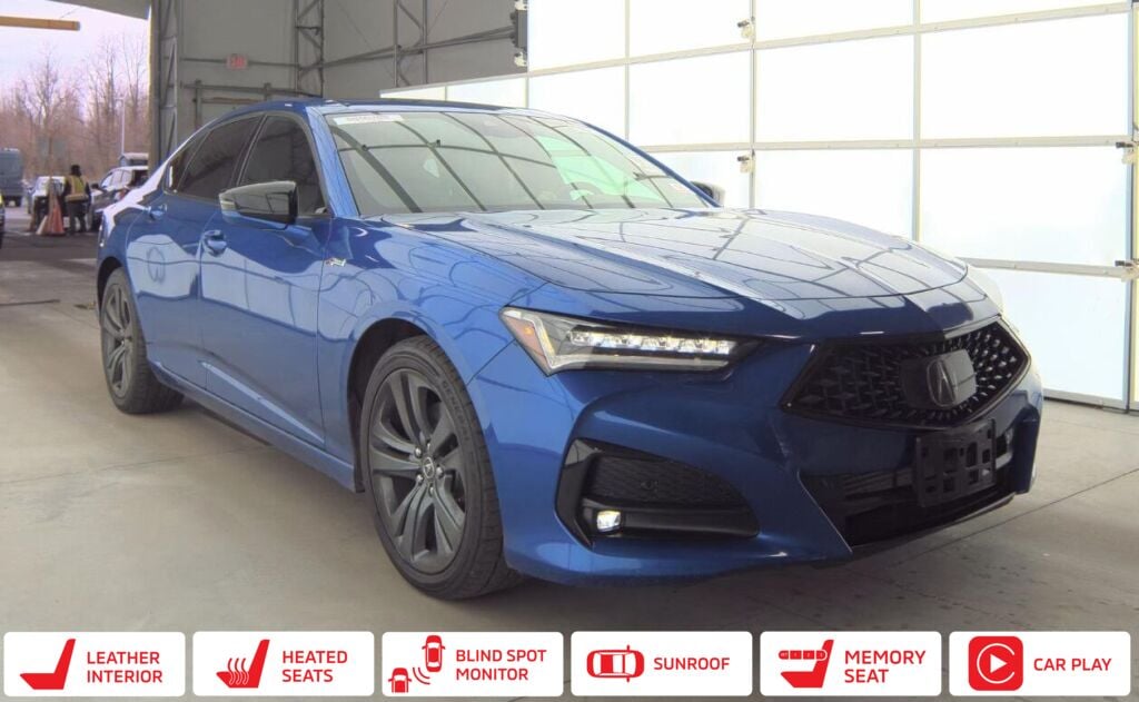 Blue 2021 Acura TLX SH-AWD with A-Spec Package Sedan All-Wheel Drive