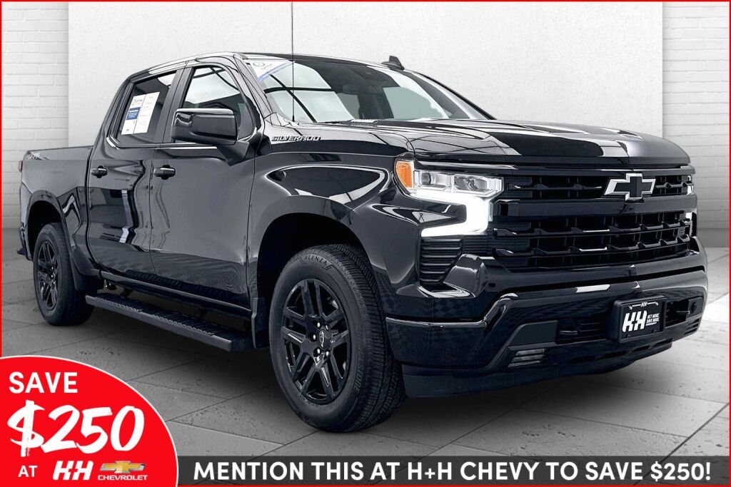 Black 2023 Chevrolet Silverado 1500 RST Crew Cab 4WD Pickup Truck Four-Wheel Drive Automatic