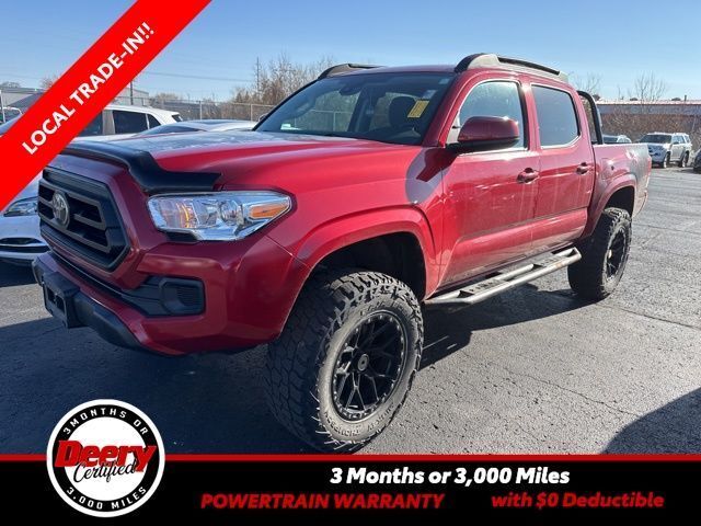 Barcelona Red Metallic 2021 Toyota Tacoma SR V6 Double Cab 4WD Pickup Truck Four-Wheel Drive 6-Speed Automatic