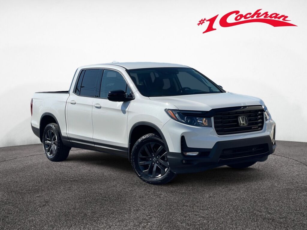 Platinum White Pearl 2023 Honda Ridgeline Sport AWD Pickup Truck All-Wheel Drive 9-Speed Automatic