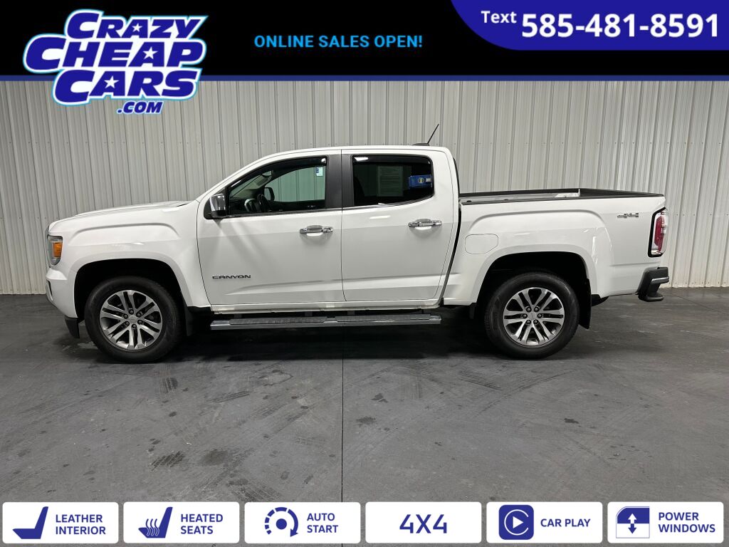 White 2016 GMC Canyon SLT Crew Cab 4WD Pickup Truck Four-Wheel Drive 6-Speed Automatic