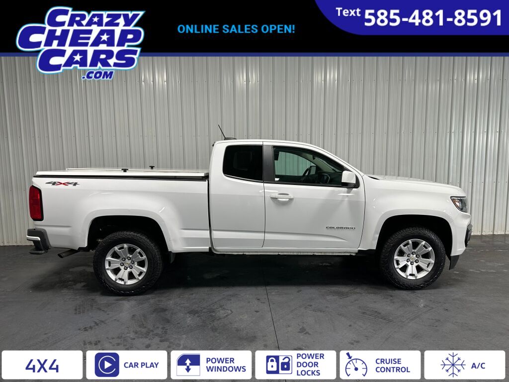 White 2022 Chevrolet Colorado LT Extended Cab 4WD Pickup Truck Four-Wheel Drive 6-Speed Automatic