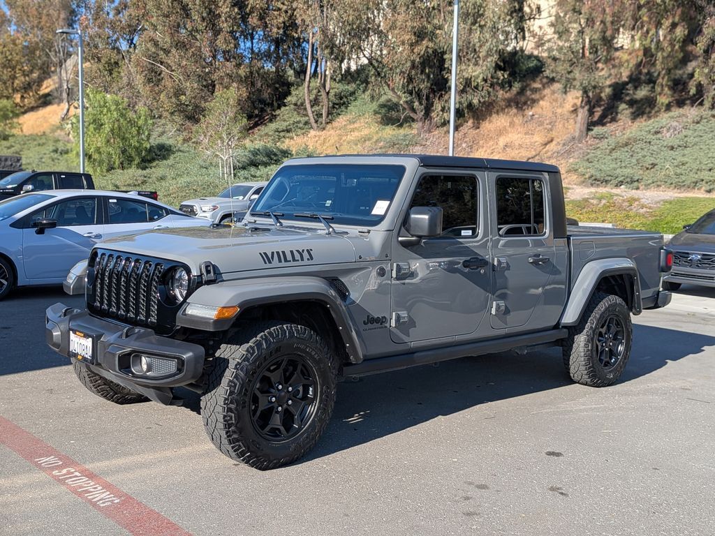 Sting-Gray Clearcoat 2023 Jeep Gladiator Willys Crew Cab 4WD Pickup Truck Four-Wheel Drive 8-Speed Automatic