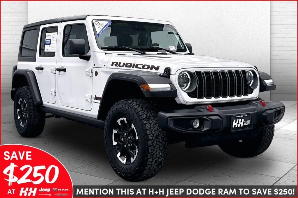 Bright White Clearcoat 2025 Jeep Wrangler Rubicon 4-Door 4WD SUV / Crossover Four-Wheel Drive 8-Speed Automatic