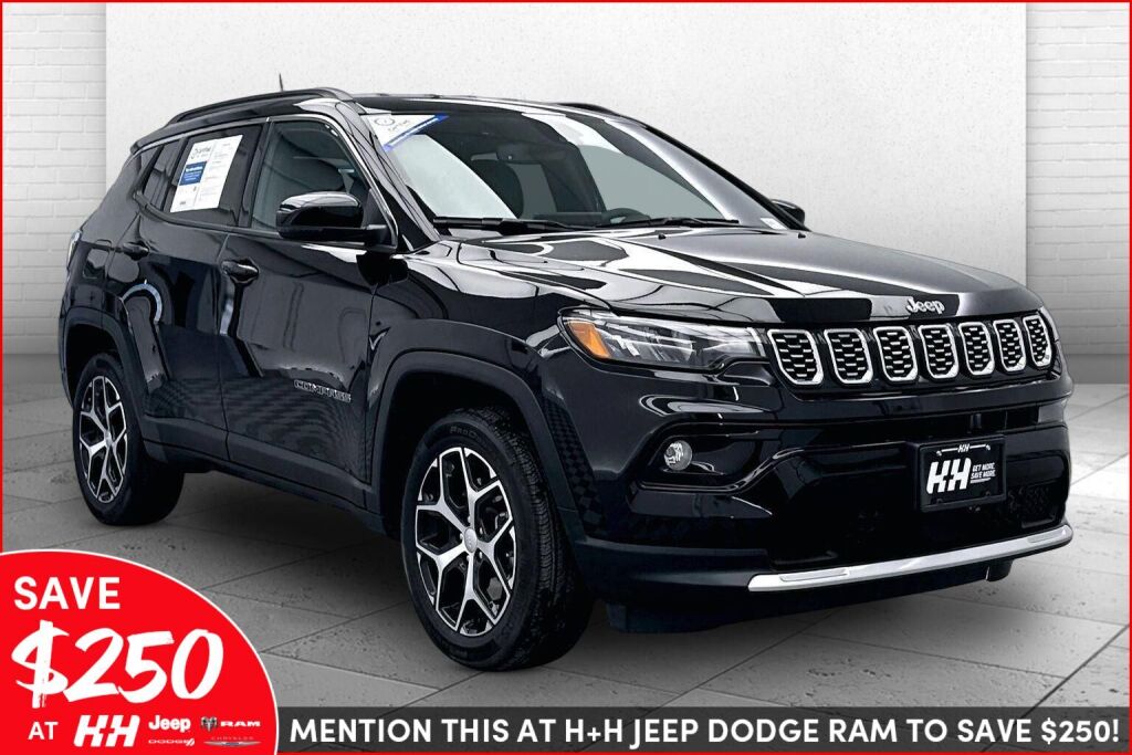 Diamond Black Crystal Pearlcoat 2024 Jeep Compass Limited 4WD SUV / Crossover Four-Wheel Drive 8-Speed Automatic