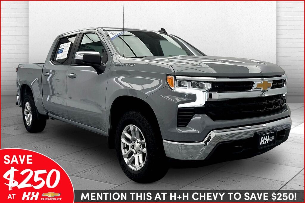 Slate Gray Metallic 2024 Chevrolet Silverado 1500 LT Crew Cab 4WD Pickup Truck Four-Wheel Drive 8-Speed Automatic