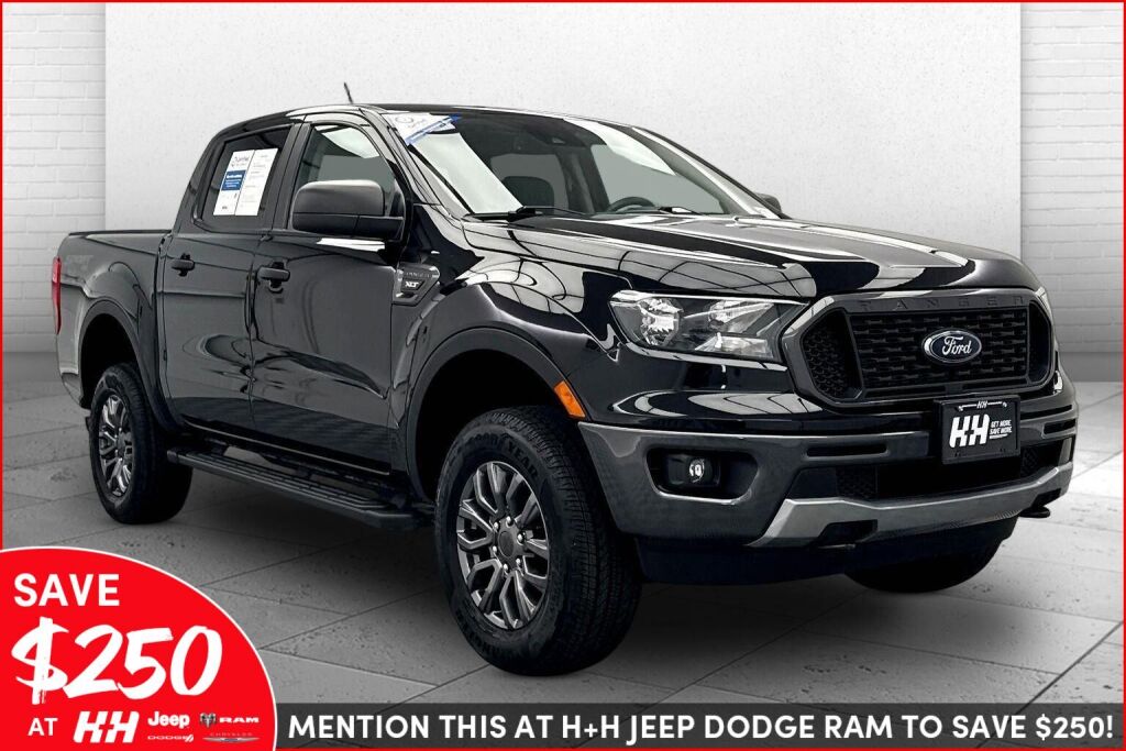 Shadow Black 2022 Ford Ranger XLT SuperCrew 4WD Pickup Truck Four-Wheel Drive Automatic