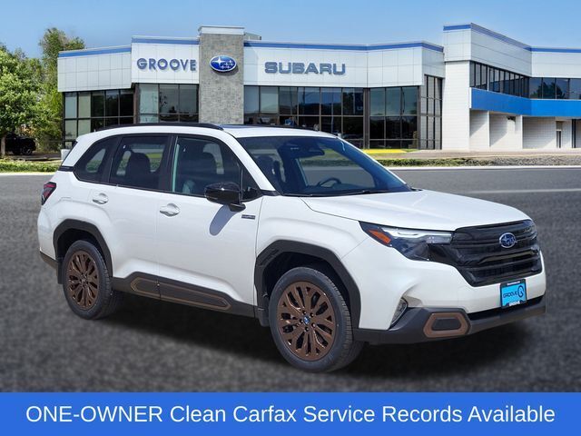 Crystal White Pearl 2025 Subaru Forester Hybrid Sport AWD SUV / Crossover All-Wheel Drive Continuously Variable Transmission