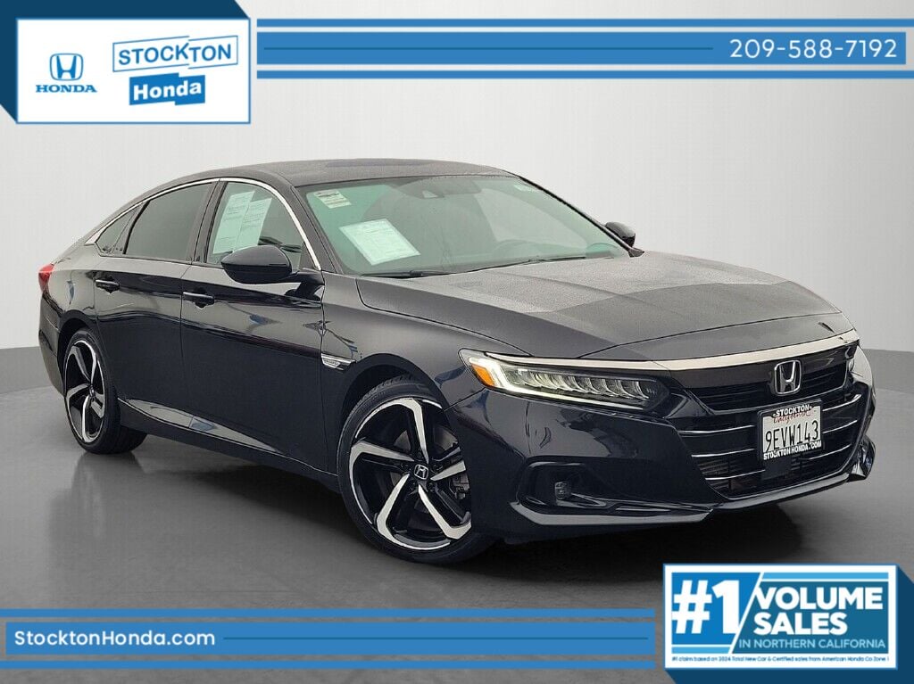 Crystal Black Pearl 2022 Honda Accord Sport FWD Sedan Front-Wheel Drive Continuously Variable Transmission