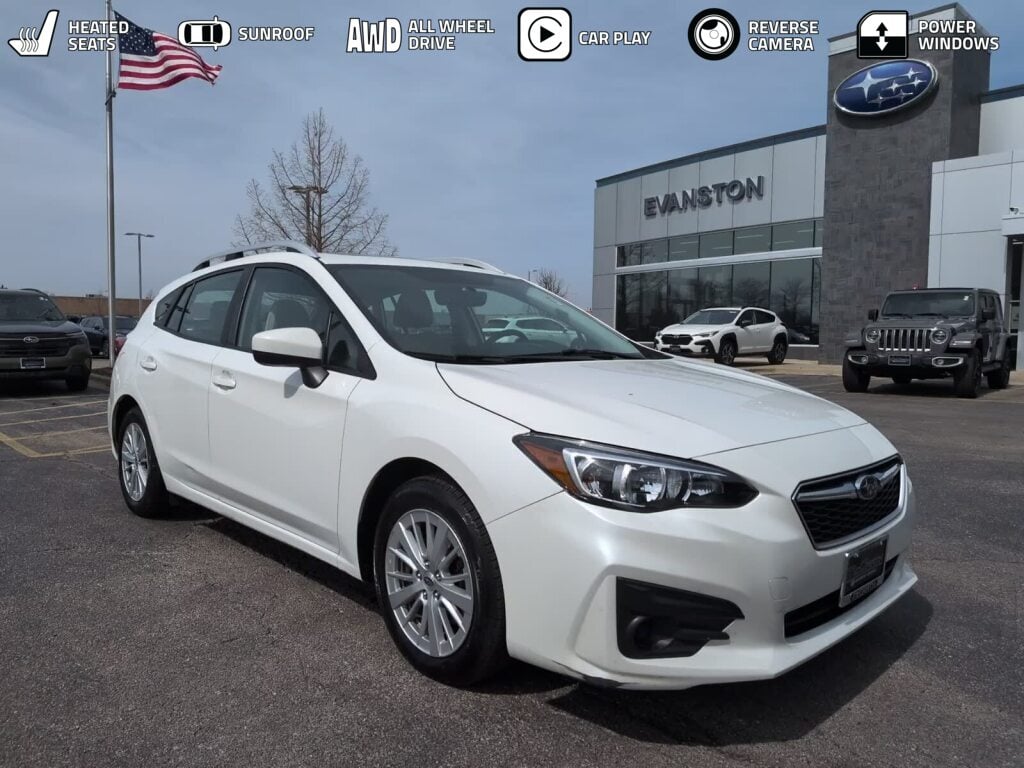 Crystal White Pearl 2018 Subaru Impreza 2.0i Premium Hatchback AWD Hatchback All-Wheel Drive Continuously Variable Transmission