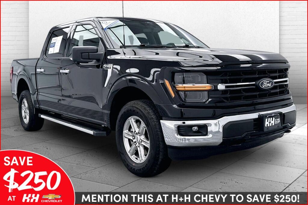 Agate Black Metallic 2024 Ford F-150 XLT SuperCrew 4WD Pickup Truck Four-Wheel Drive Automatic