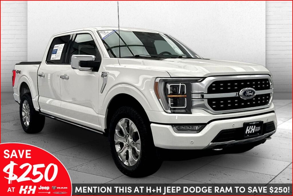 Star White Metallic Tri-Coat 2022 Ford F-150 Platinum SuperCrew 4WD Pickup Truck Four-Wheel Drive Automatic
