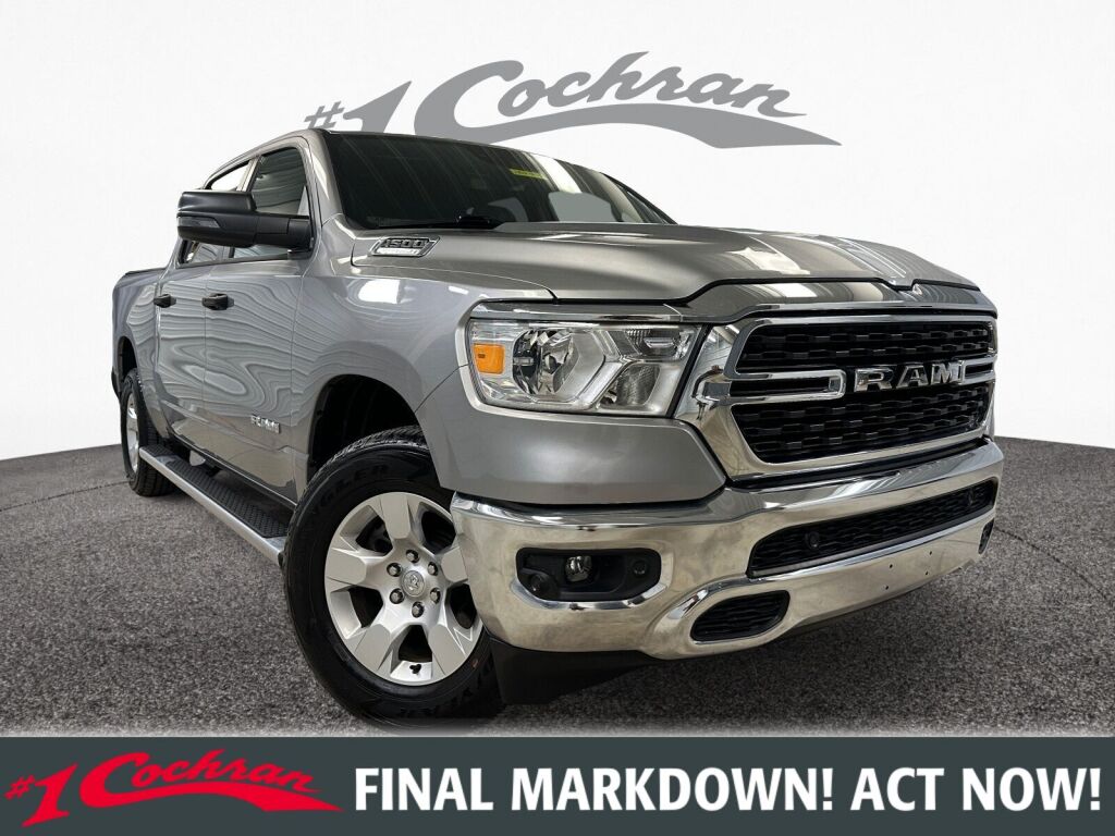 Billet Silver Metallic Clearcoat 2024 RAM 1500 Big Horn Crew Cab 4WD Pickup Truck Four-Wheel Drive 8-Speed Automatic