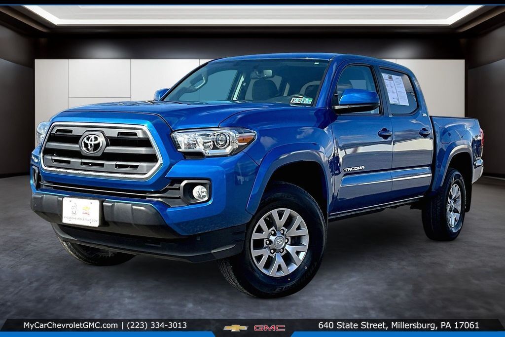 Blazing Blue 2017 Toyota Tacoma SR5 V6 Double Cab 4WD Pickup Truck Four-Wheel Drive 6-Speed Automatic