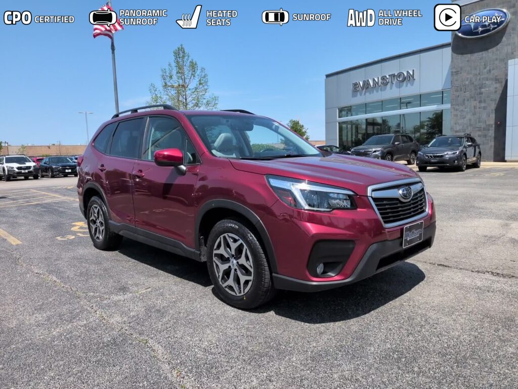 Red 2021 Subaru Forester Premium Crossover AWD SUV / Crossover All-Wheel Drive Continuously Variable Transmission