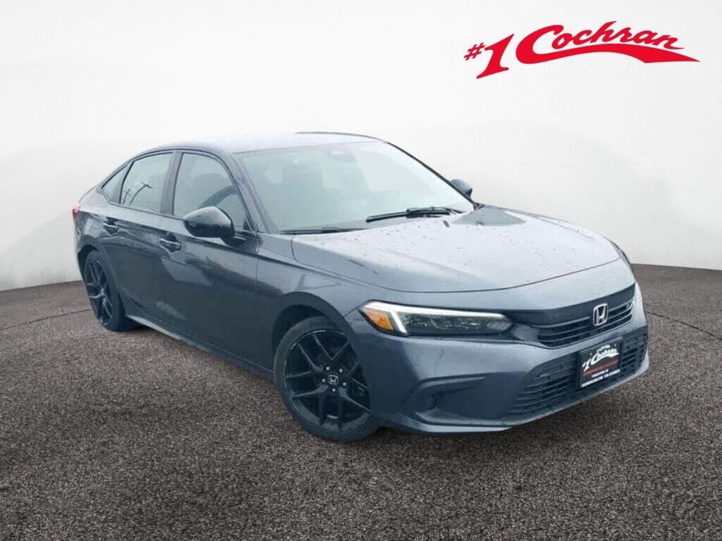 Meteorite Gray Metallic 2022 Honda Civic Sedan Front-Wheel Drive Continuously Variable Transmission