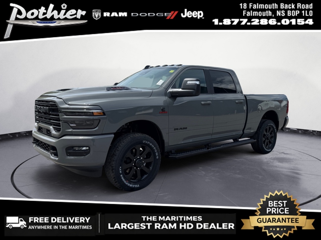 Gray (Ceramic Grey) 2026 RAM 3500 Laramie Crew Cab 4WD Pickup Truck Four-Wheel Drive 8-Speed Automatic