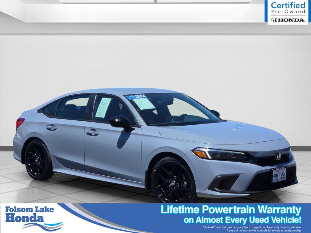 Gray (SONIC GREY PEARL) 2024 Honda Civic Sport FWD Sedan Front-Wheel Drive Continuously Variable Transmission