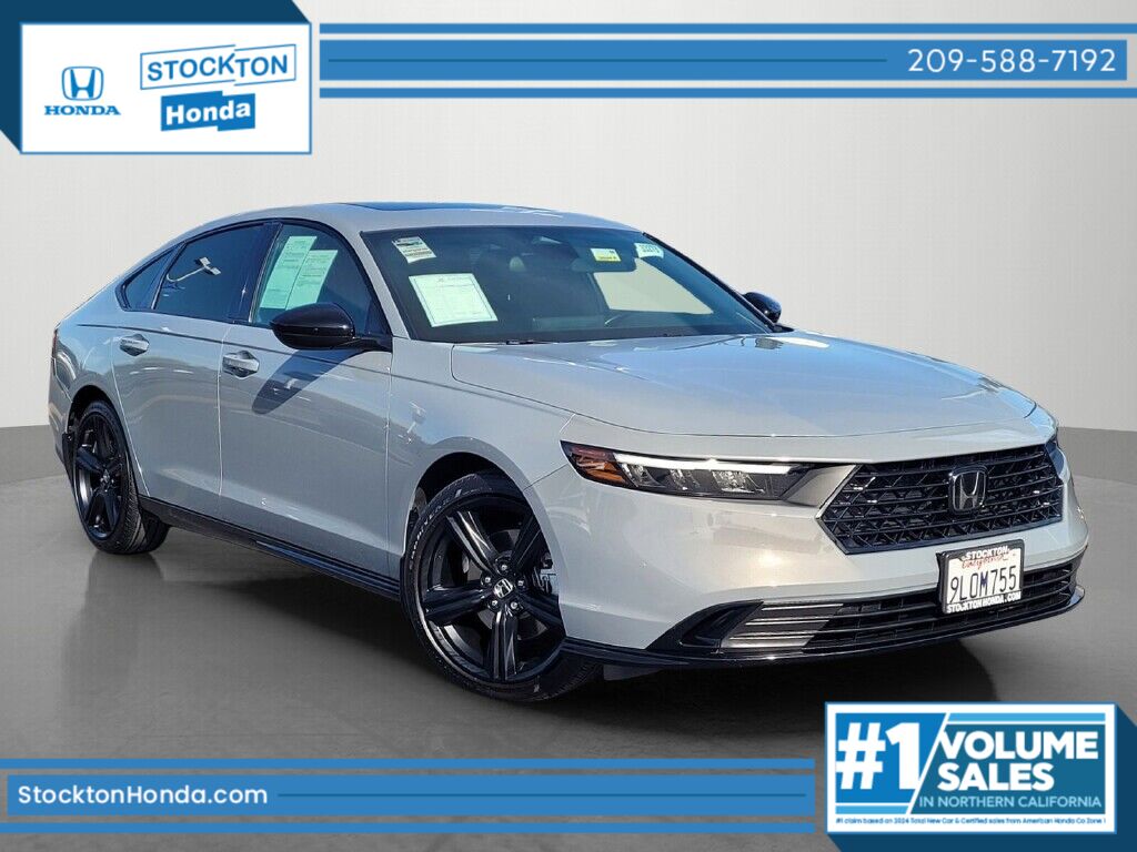 Black 2024 Honda Accord Hybrid Sport-L FWD Sedan Front-Wheel Drive Continuously Variable Transmission