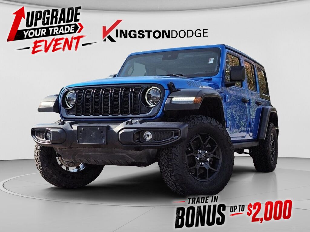 Hydro Blue Pearl 2024 Jeep Wrangler Willys 4-Door 4WD SUV / Crossover Four-Wheel Drive 8-Speed Automatic