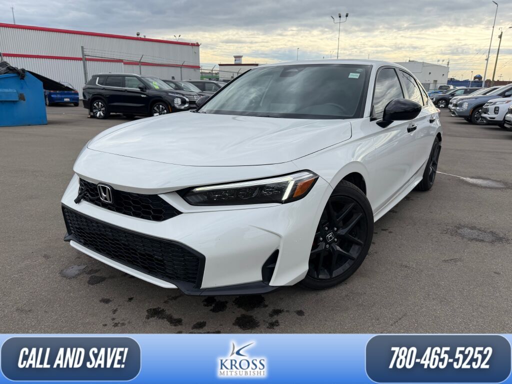 Platinum White Pearl 2025 Honda Civic Hybrid Sport Sedan FWD Sedan Front-Wheel Drive Continuously Variable Transmission