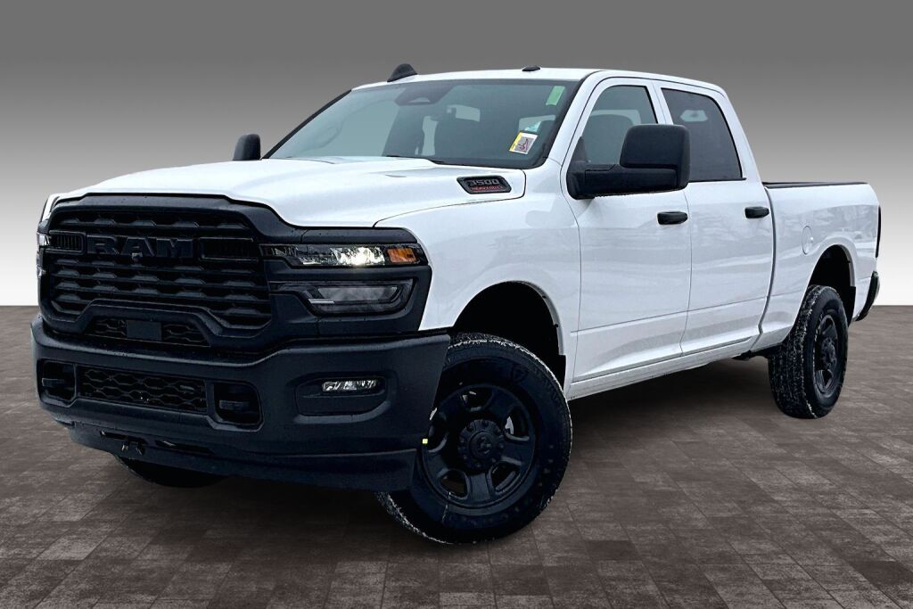 Bright White 2026 RAM 3500 Tradesman Crew Cab 4WD Pickup Truck Four-Wheel Drive 8-Speed Automatic