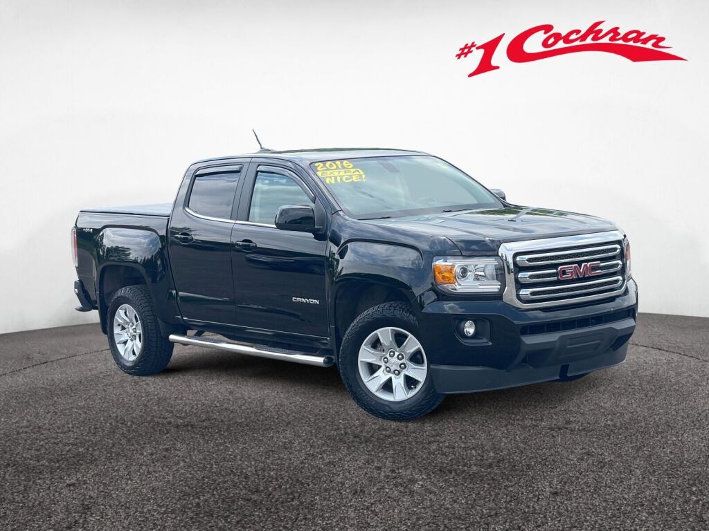 Onyx Black 2016 GMC Canyon SLE Crew Cab 4WD Pickup Truck Four-Wheel Drive 6-Speed Automatic