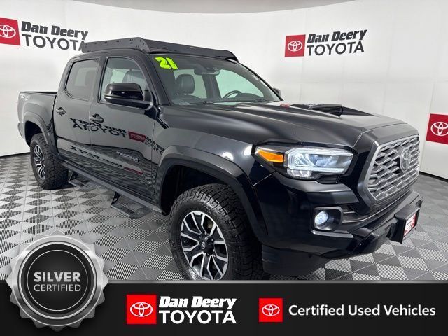 Midnight Black Metallic 2021 Toyota Tacoma TRD Sport Double Cab 4WD Pickup Truck Four-Wheel Drive 6-Speed Automatic