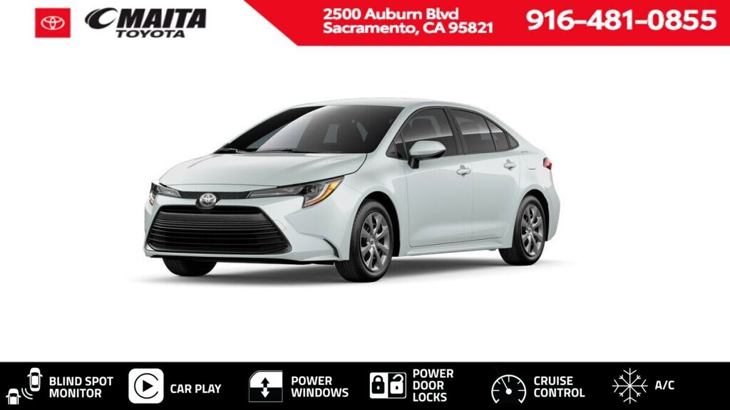 White (Wind Chill Pearl) 2026 Toyota Corolla LE FWD Sedan Front-Wheel Drive Continuously Variable Transmission