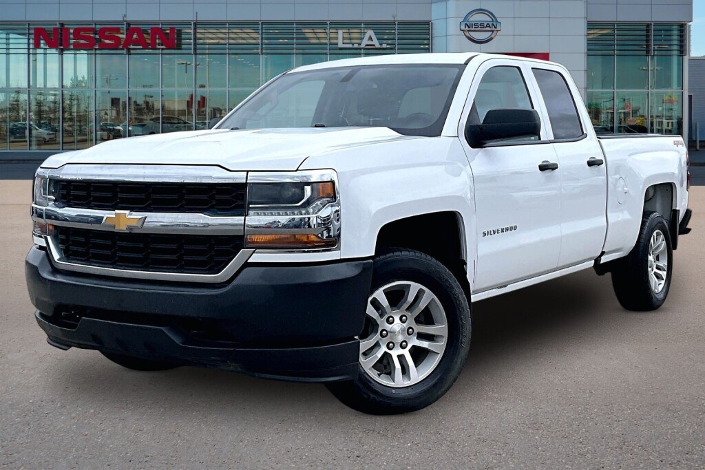 White 2019 Chevrolet Silverado 1500 Work Truck Double Cab 4WD Pickup Truck Four-Wheel Drive Automatic