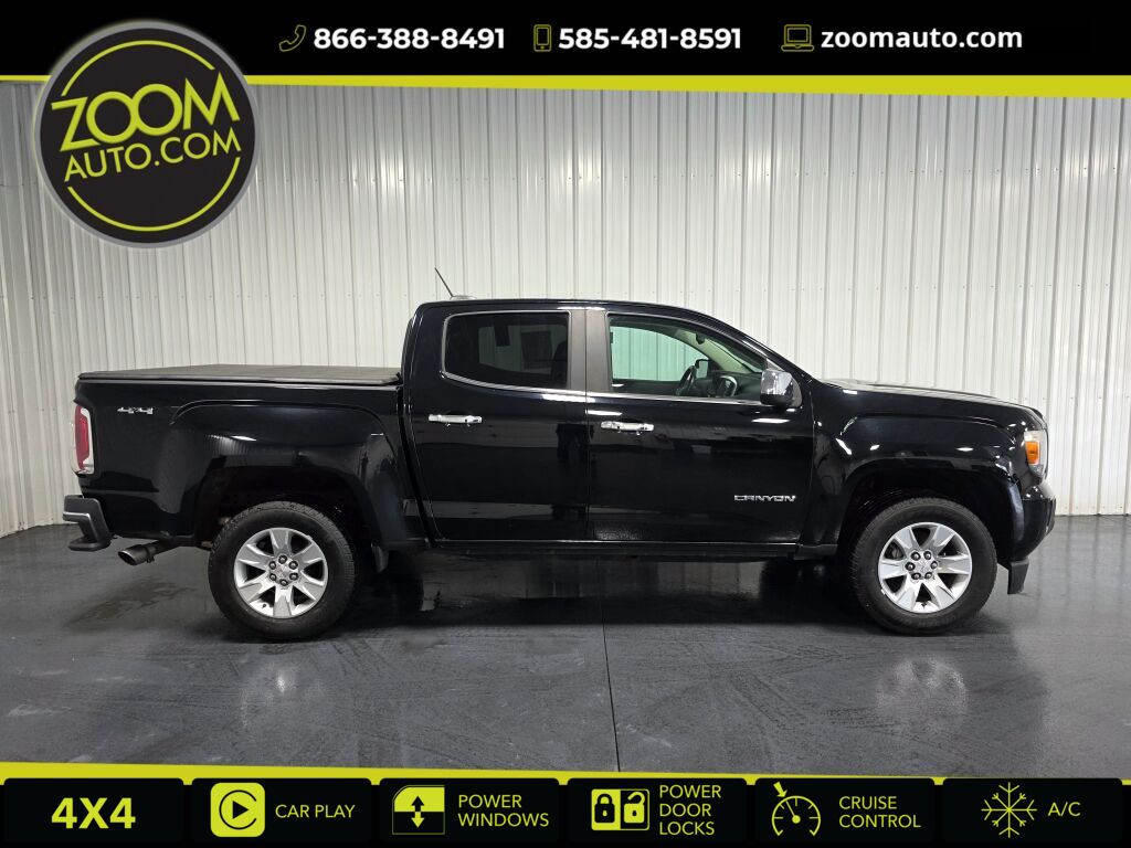 Black 2018 GMC Canyon SLE Crew Cab 4WD Pickup Truck Four-Wheel Drive 8-Speed Automatic