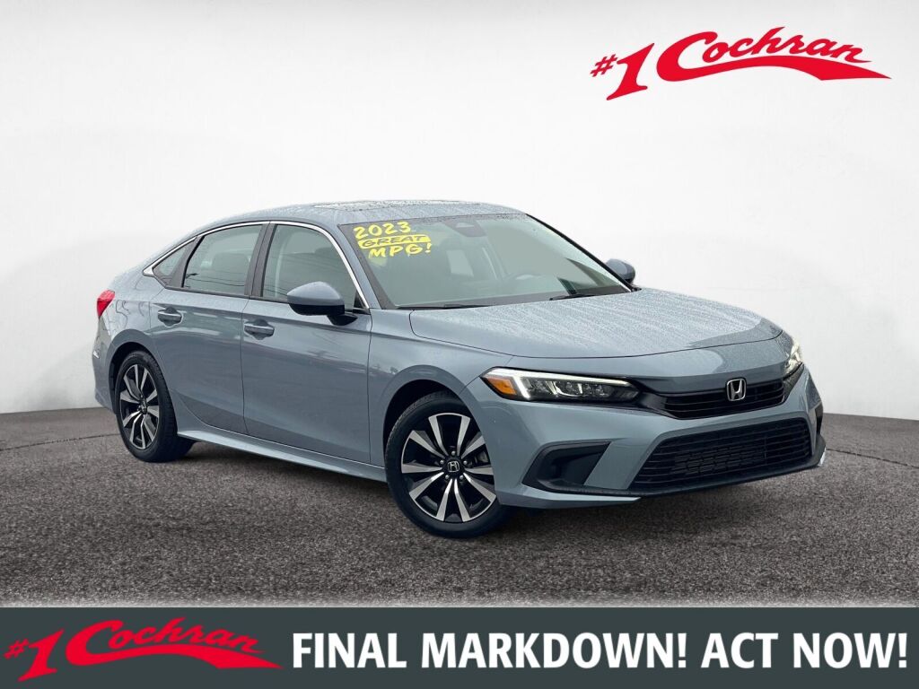 Sonic Gray Pearl 2023 Honda Civic EX FWD Sedan Front-Wheel Drive Continuously Variable Transmission