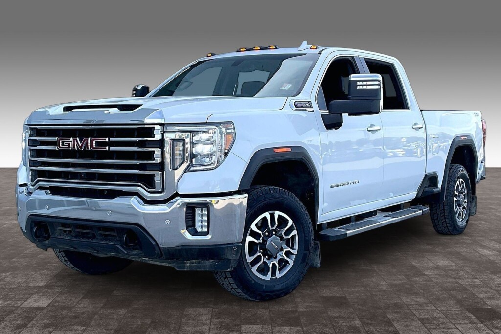 White 2023 GMC Sierra 3500HD SLT Crew Cab 4WD Pickup Truck Four-Wheel Drive Automatic