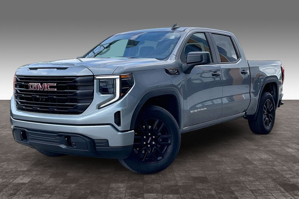 Gray 2024 GMC Sierra 1500 Pro Crew Cab 4WD Pickup Truck Four-Wheel Drive Automatic