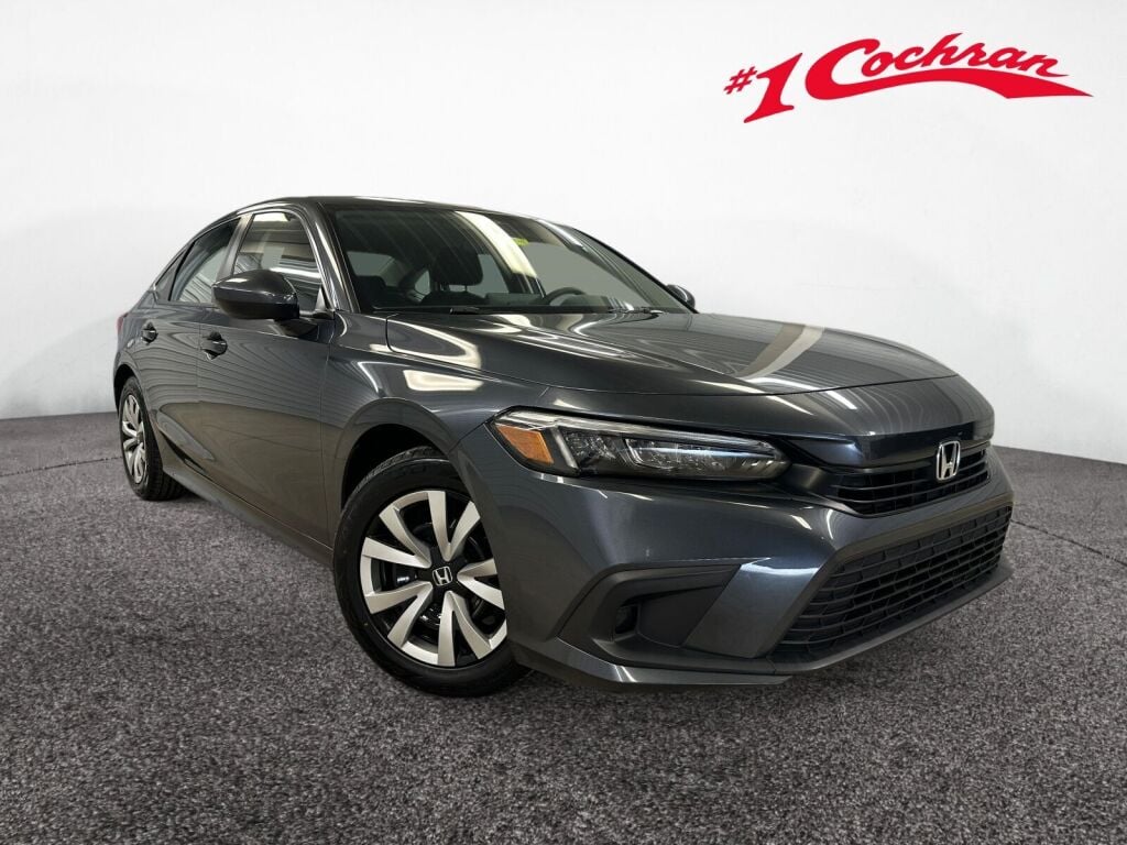 Meteorite Gray Metallic 2023 Honda Civic Sedan Front-Wheel Drive Continuously Variable Transmission
