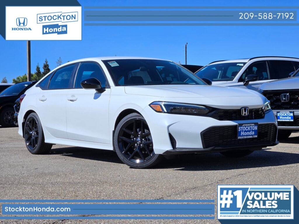 Platinum White Pearl 2026 Honda Civic Sedan Front-Wheel Drive Continuously Variable Transmission