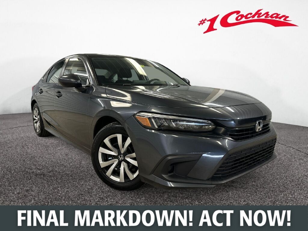 Meteorite Gray Metallic 2023 Honda Civic Sedan Front-Wheel Drive Continuously Variable Transmission