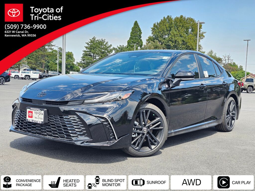 Midnight Black Metallic 2026 Toyota Camry Sedan All-Wheel Drive Continuously Variable Transmission