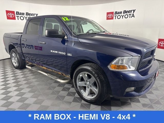 True Blue Pearlcoat 2012 RAM 1500 Pickup Truck Four-Wheel Drive 6-Speed Automatic