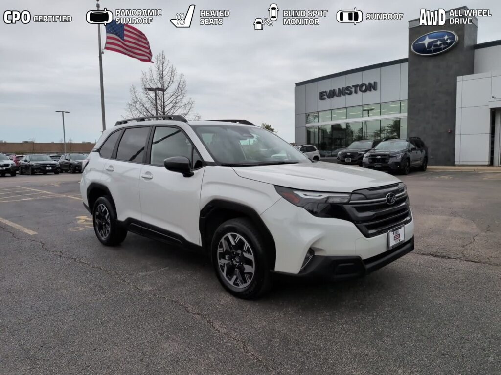 Crystal White Pearl 2025 Subaru Forester SUV / Crossover All-Wheel Drive Continuously Variable Transmission